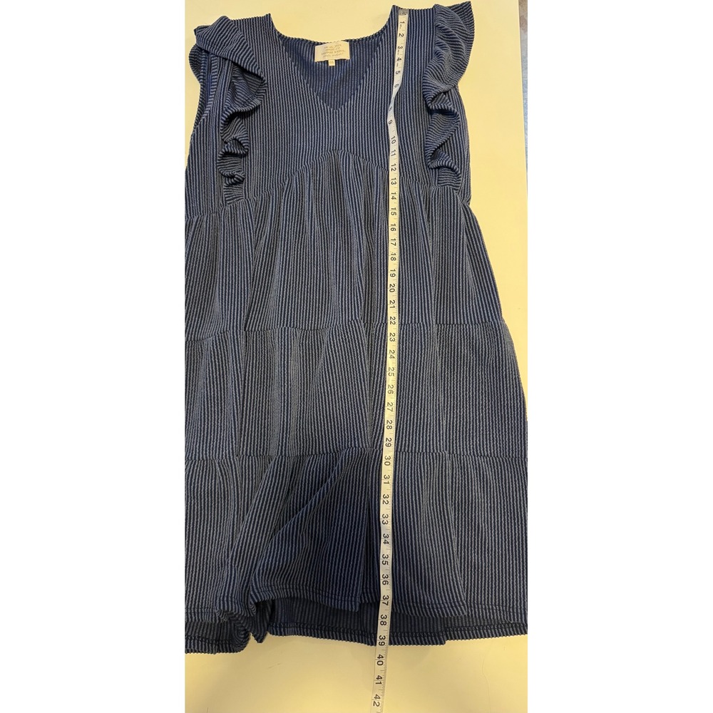 Simply Southern Babydoll Dress Womens XXL Blue Ruffle Tiered Ribbed Excellent - Picture 6 of 6